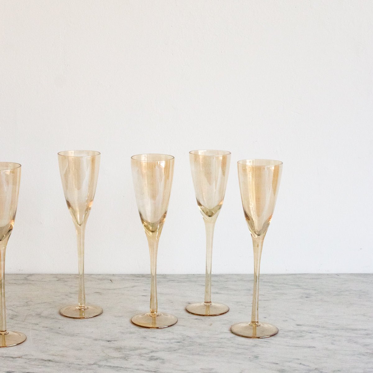 Iridescent Champagne Flute Set Of 5 - elsie green - The French Kitchen
