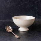 Ironstone Cafe Bowl with Silver Sugar Spoon - elsie green - the french kitchen
