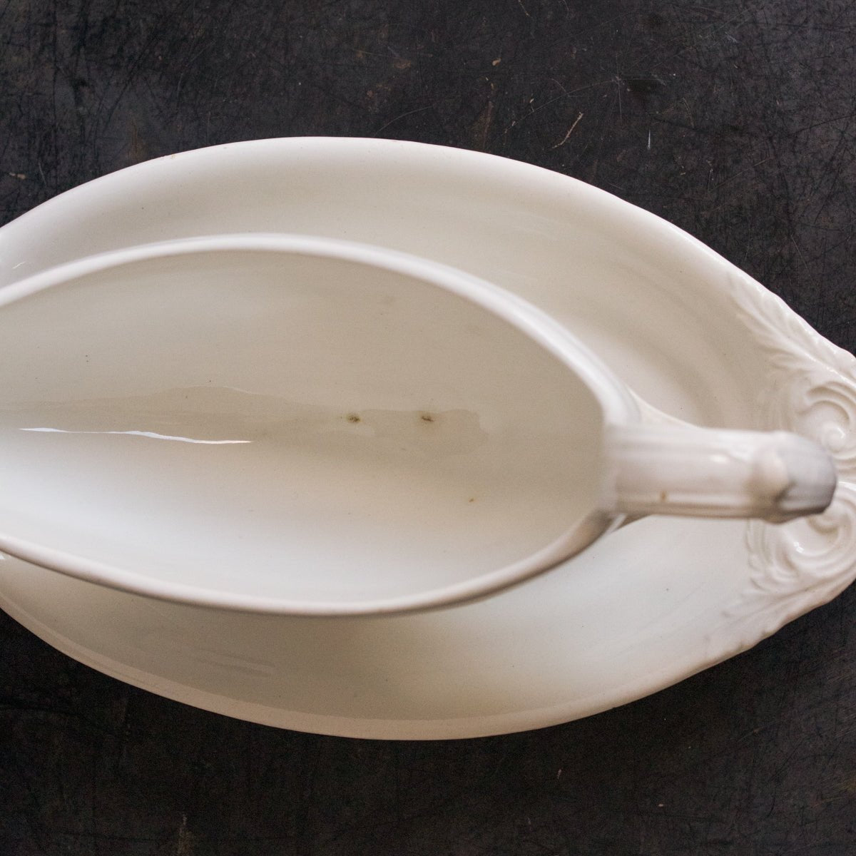 Ironstone Gravy Boat With Saucer - elsie green - The French Kitchen