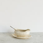 Ironstone Gravy Boat With Silver Ladle - elsie green - The French Kitchen