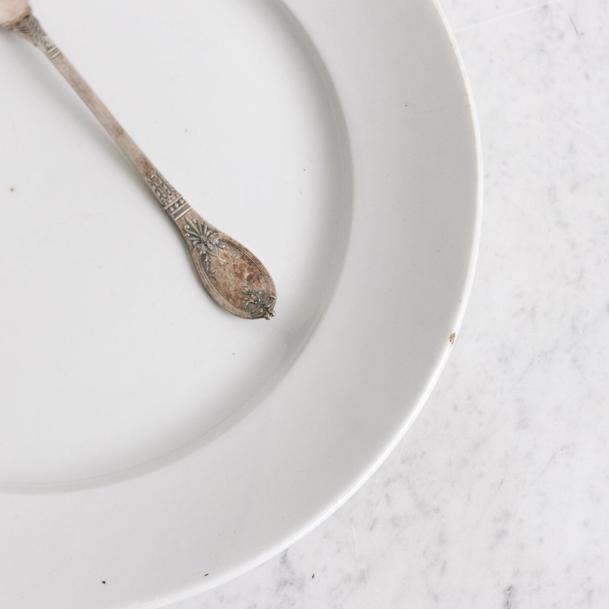 Ironstone Serving Platter with Louis XVI Neoclassical Serving Fork - elsie green - The French Kitchen