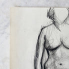 Kneeling Charcoal Nude Drawing - elsie green - art