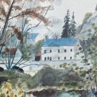 Lakeside Chateau Watercolor Painting - elsie green - art