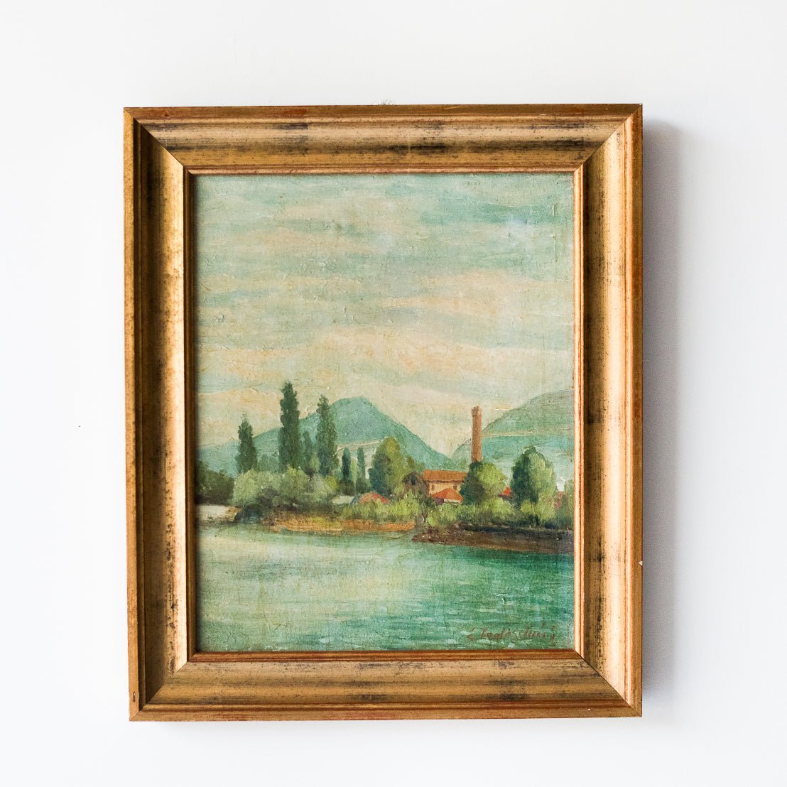 Landscape In Shades Of Green Oil Painting - elsie green - Art