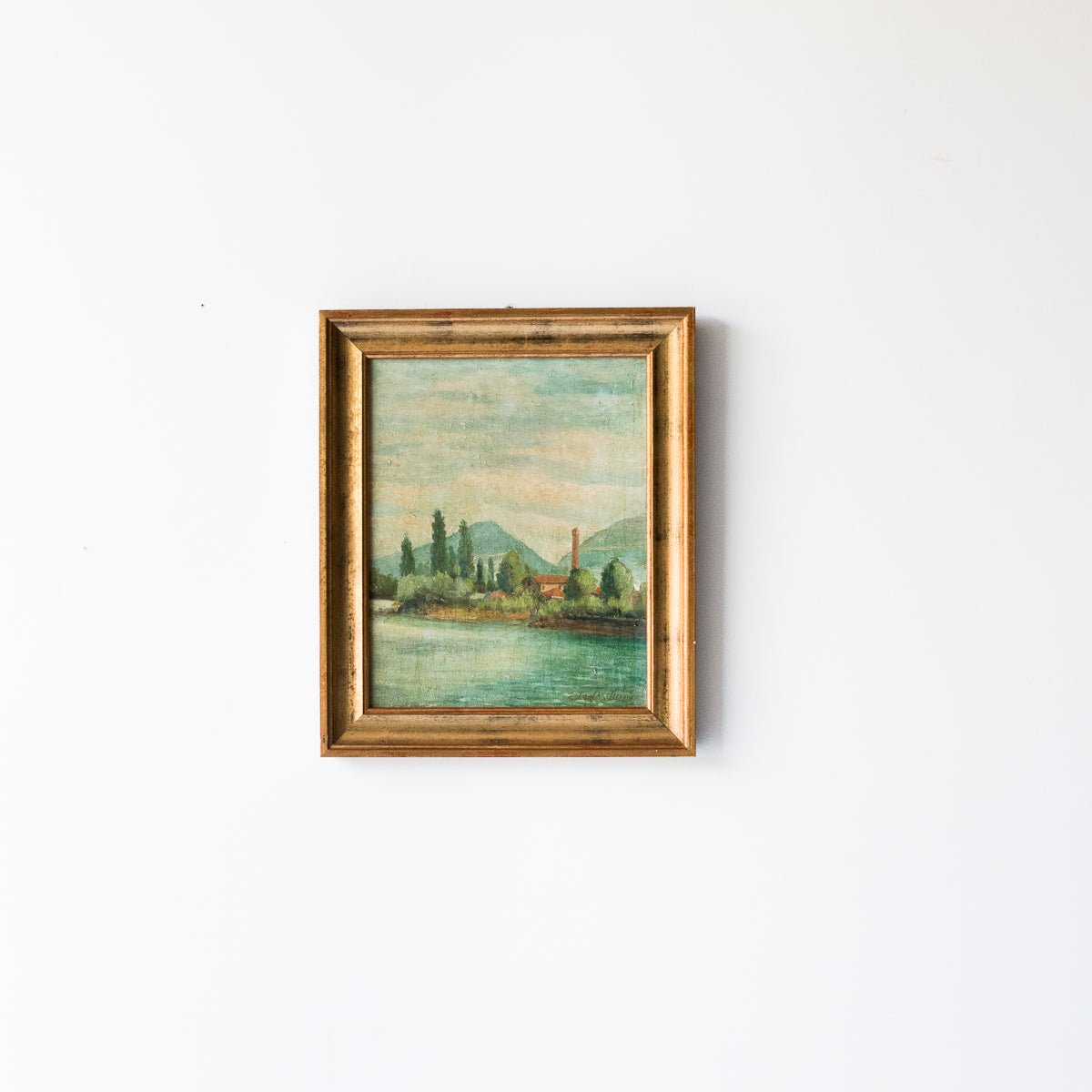 Landscape In Shades Of Green Oil Painting - elsie green - Art