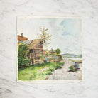 Landscape with Barn Watercolor Painting - elsie green - art