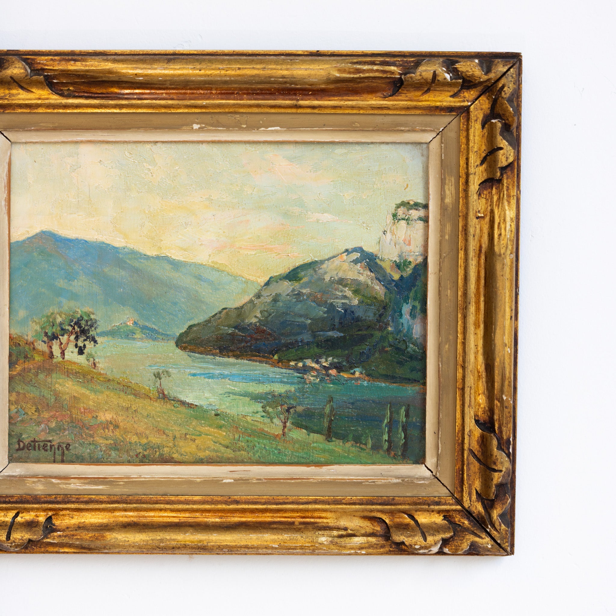 Landscape with Blue Mountains Oil Painting - elsie green - art