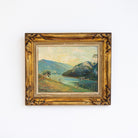 Landscape with Blue Mountains Oil Painting - elsie green - art