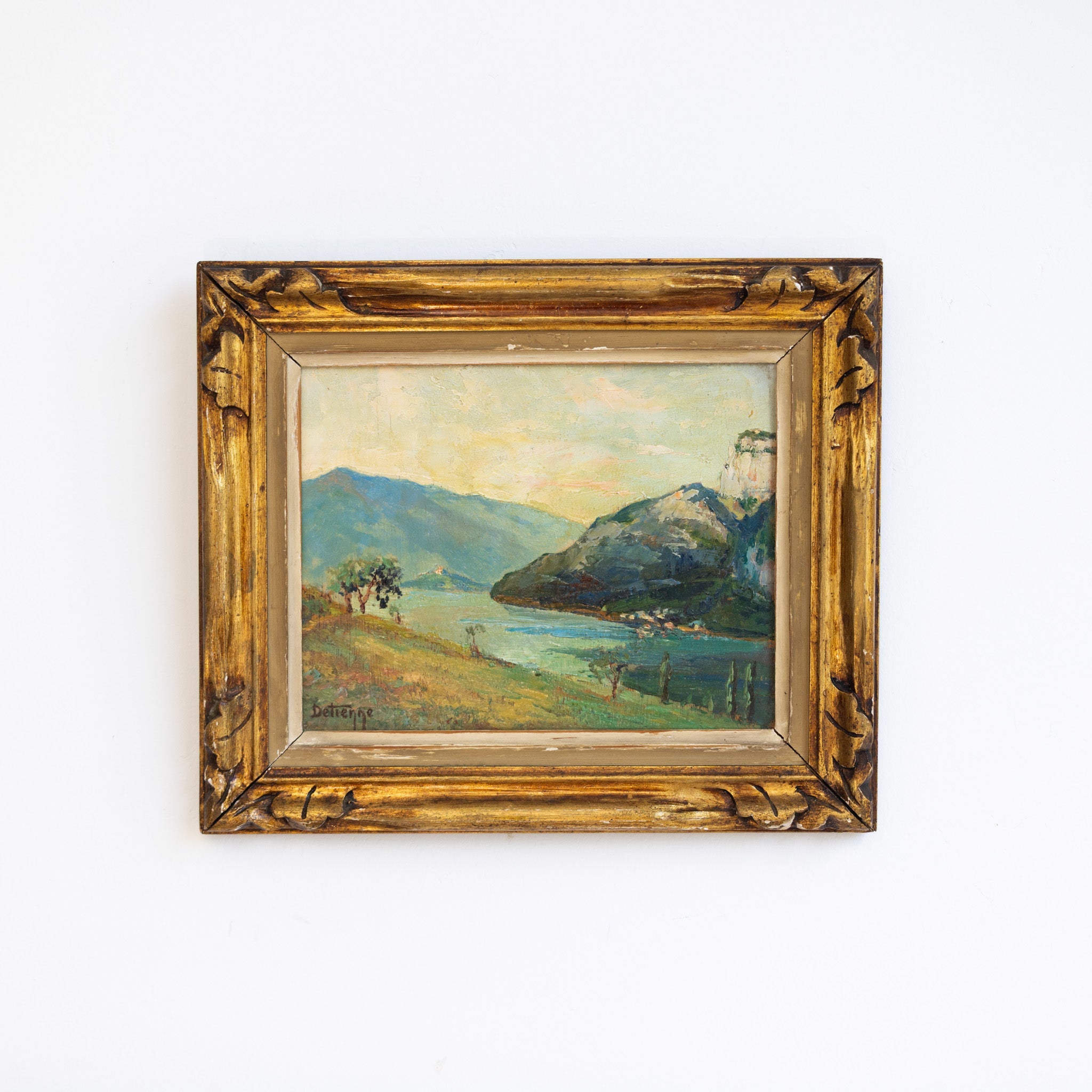 Landscape with Blue Mountains Oil Painting - elsie green - art