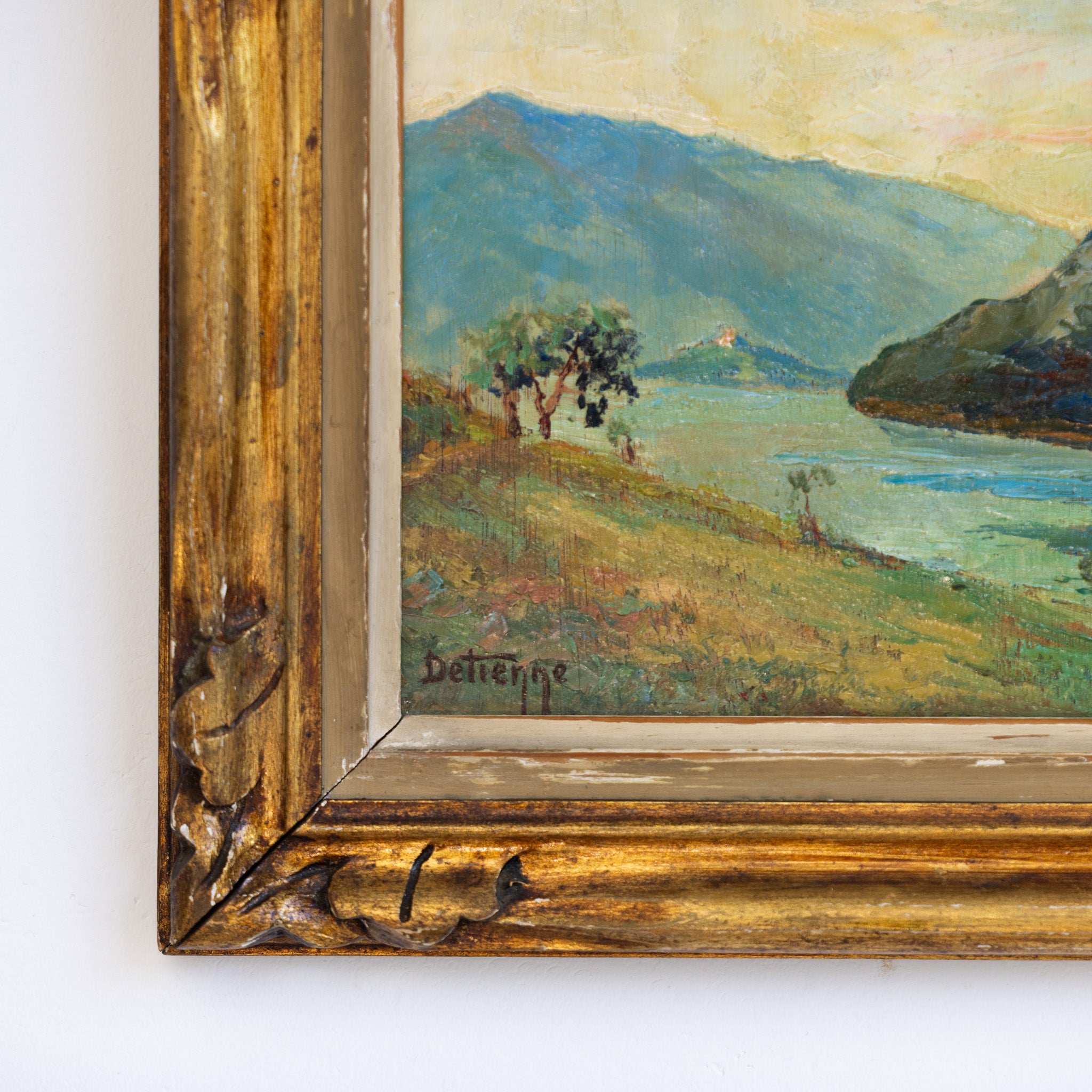 Landscape with Blue Mountains Oil Painting - elsie green - art