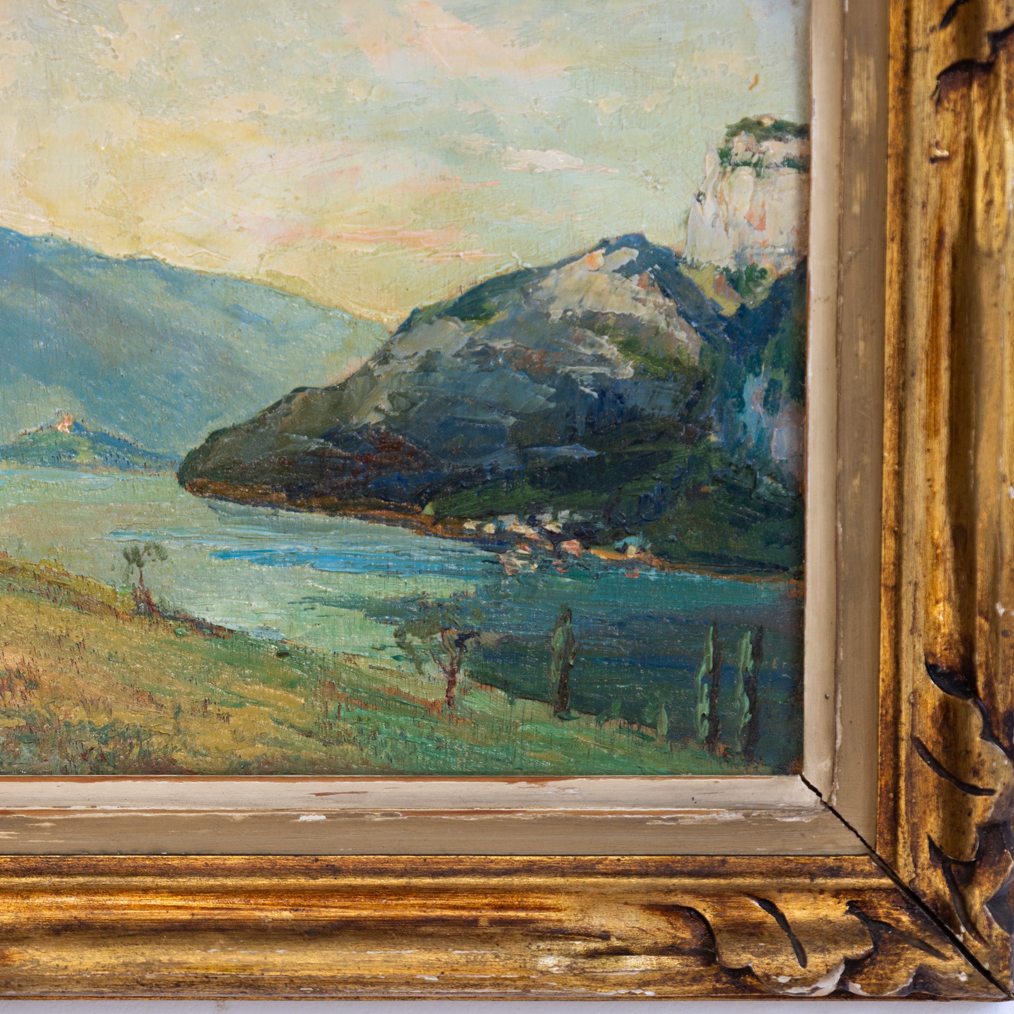 Landscape with Blue Mountains Oil Painting - elsie green - art
