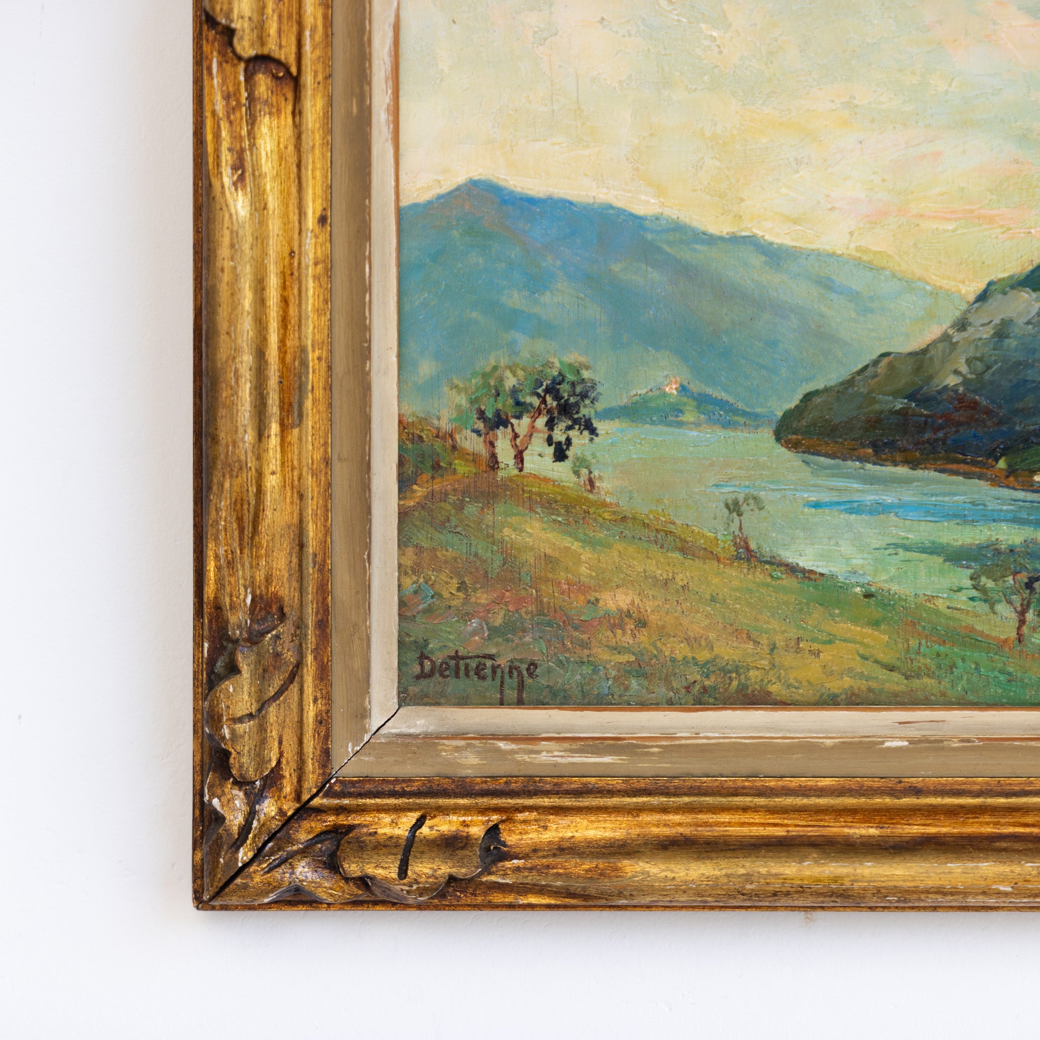 Landscape with Blue Mountains Oil Painting - elsie green - art