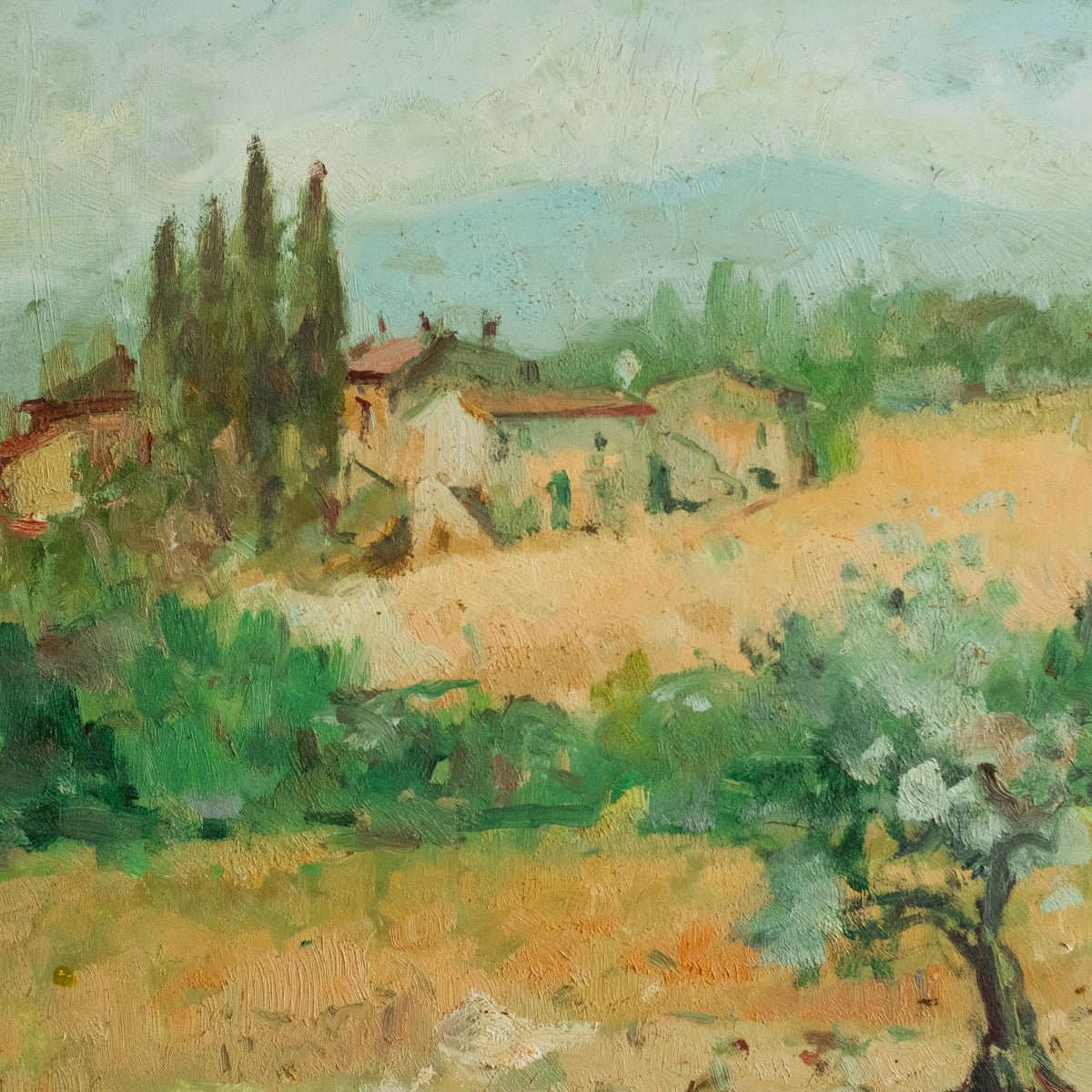 Landscape with Blue Sky Oil Painting - elsie green - art
