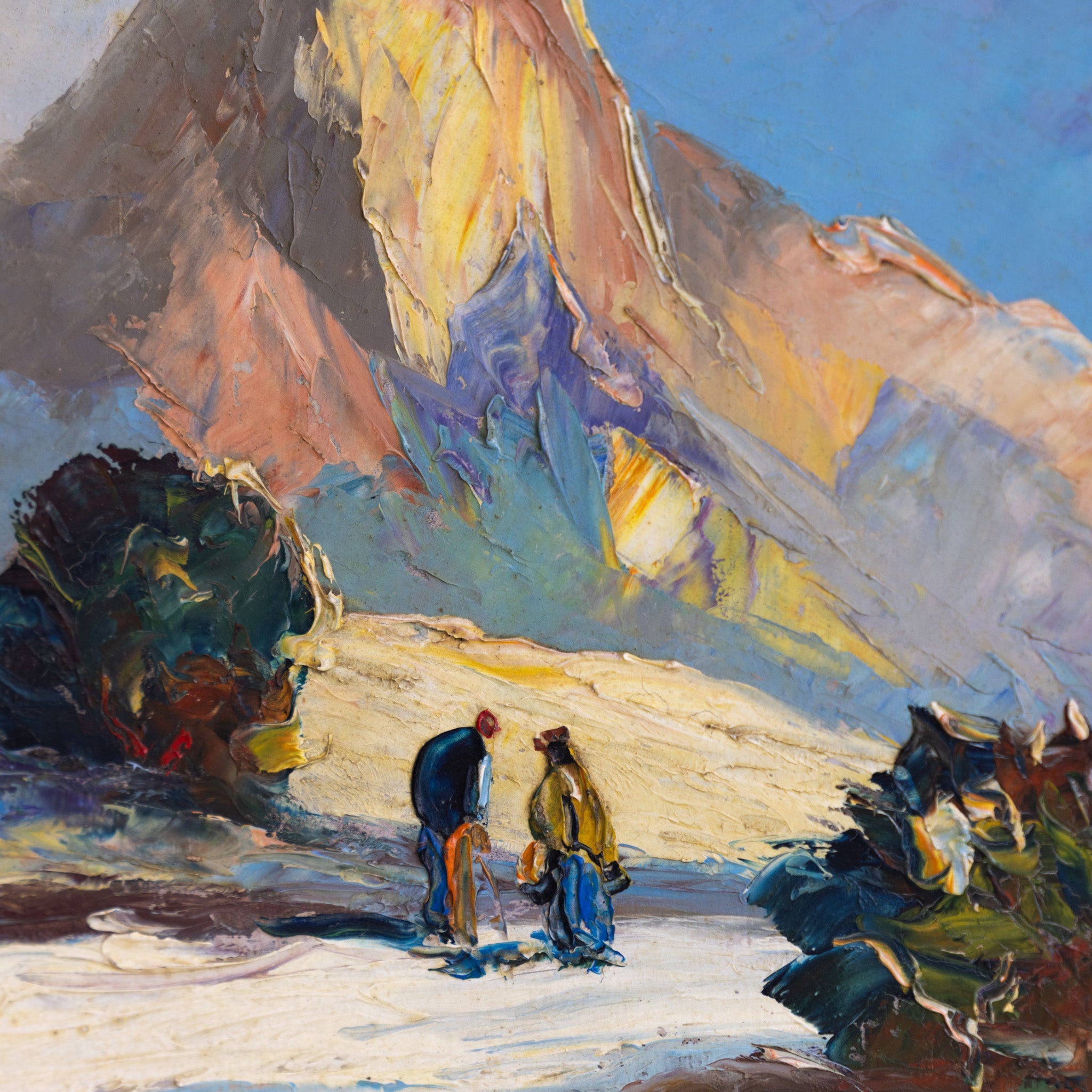 Landscape with Blue Sky Oil Painting - elsie green - art