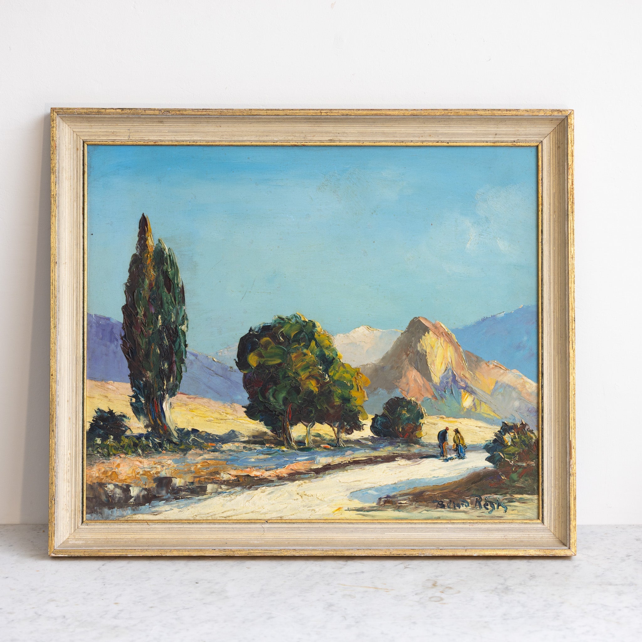 Landscape with Blue Sky Oil Painting - elsie green - art