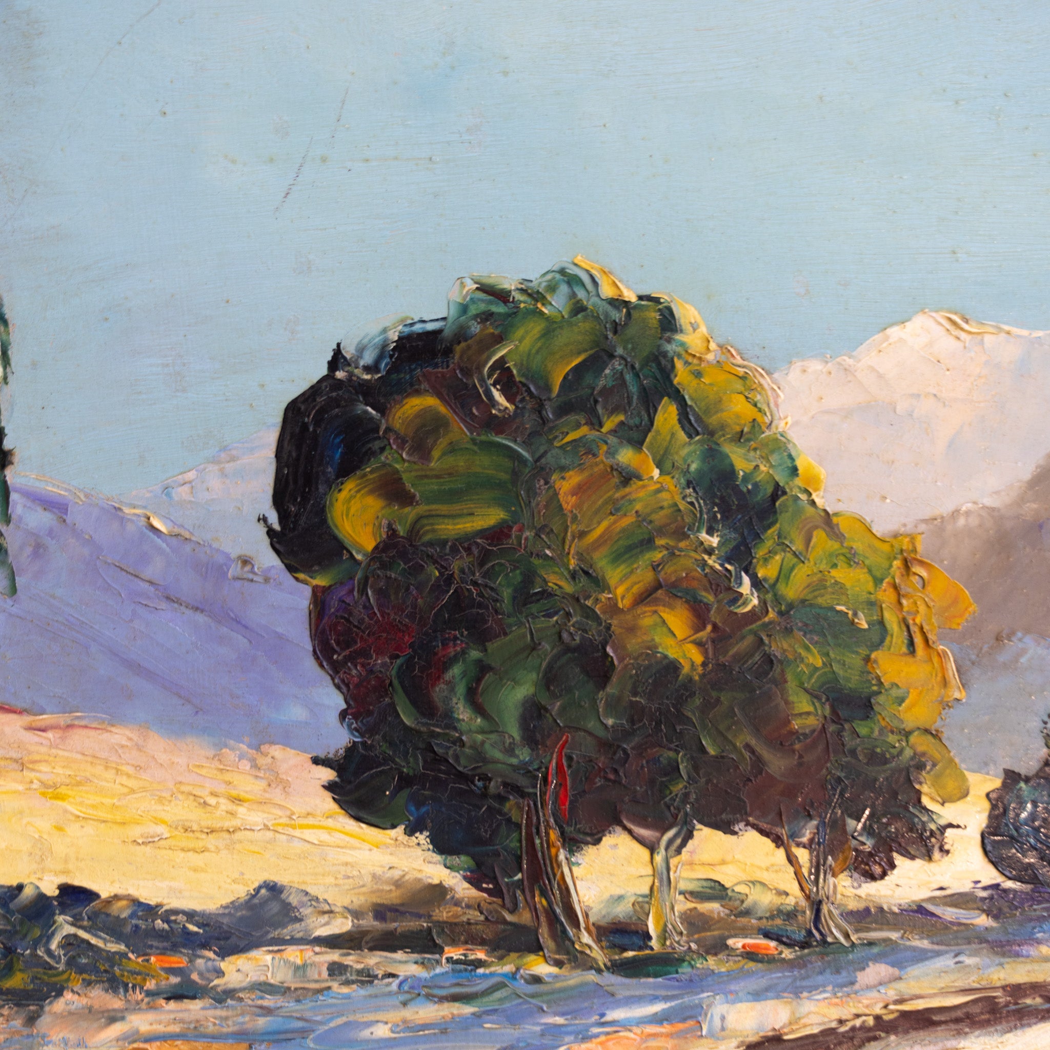 Landscape with Blue Sky Oil Painting - elsie green - art