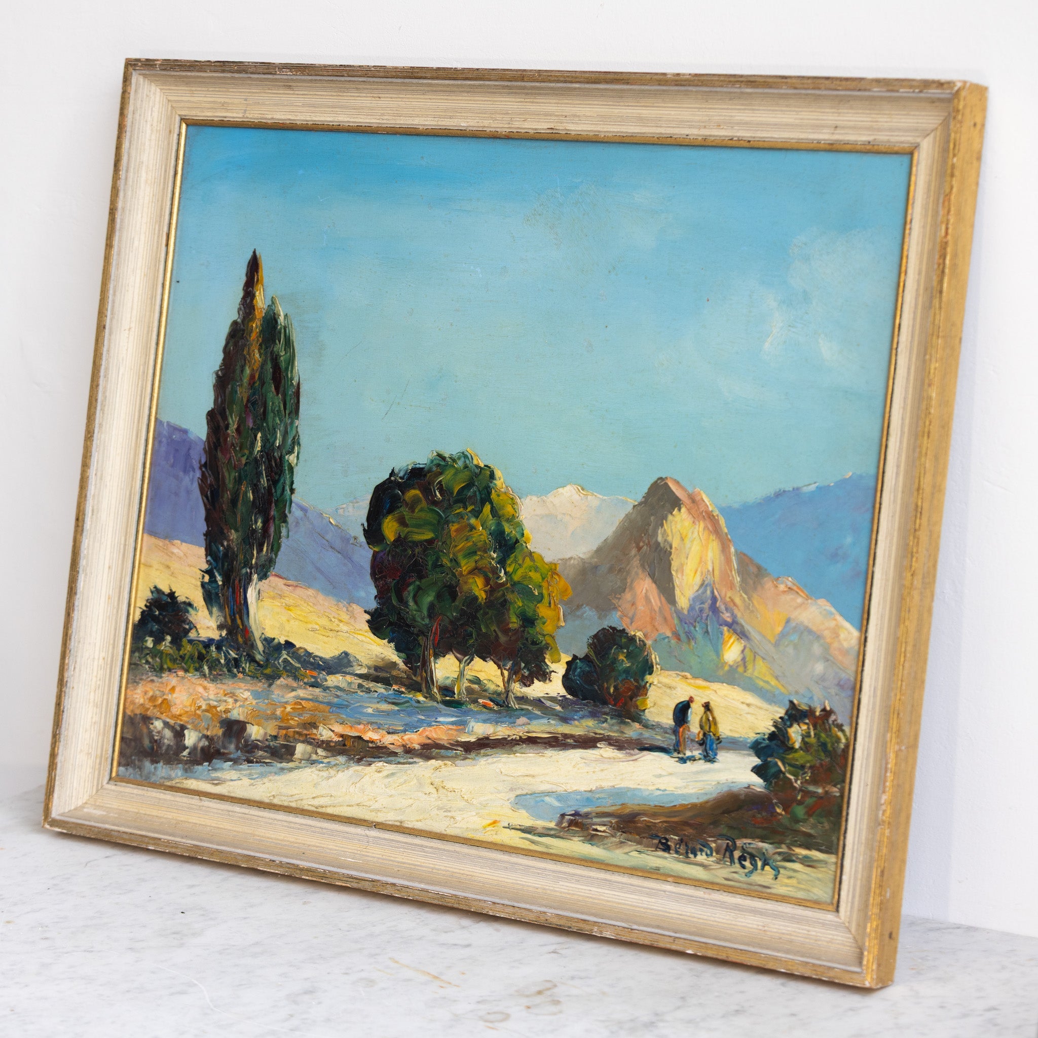 Landscape with Blue Sky Oil Painting - elsie green - art