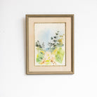 Landscape with Blue Sky Watercolor Painting - elsie green - art