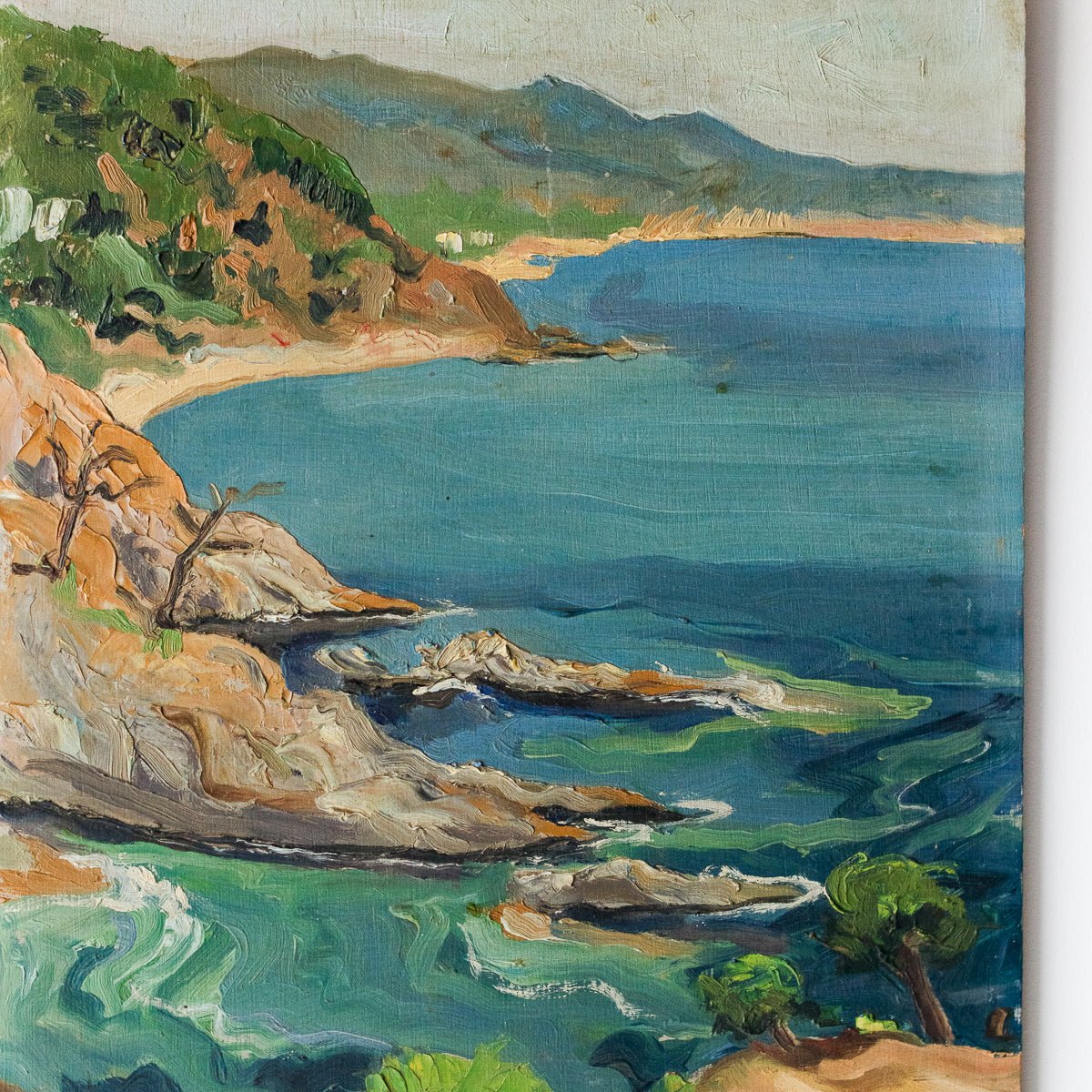 Landscape With Deep Blue Sea Oil Painting - elsie green - Art
