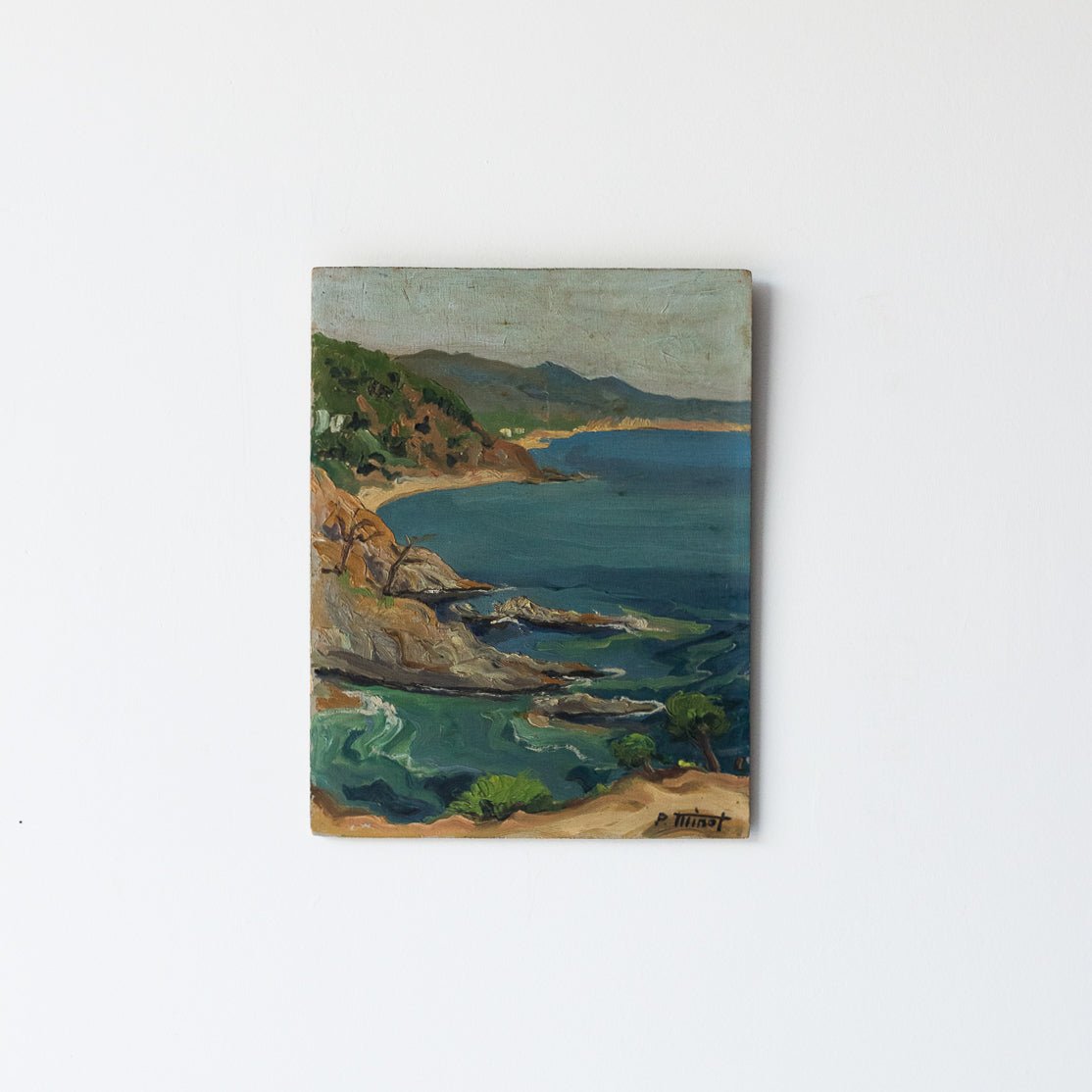 Landscape With Deep Blue Sea Oil Painting - elsie green - Art