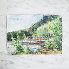 Landscape with Distant Beach Watercolor Painting - elsie green - art