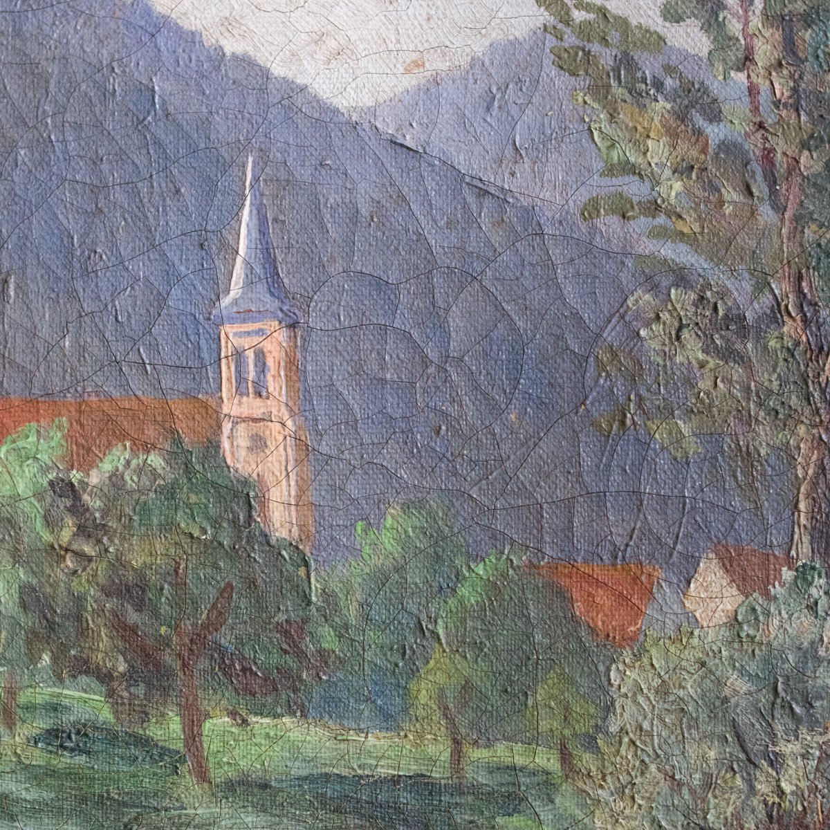 Landscape with Distant Chapel Oil Painting - elsie green - art