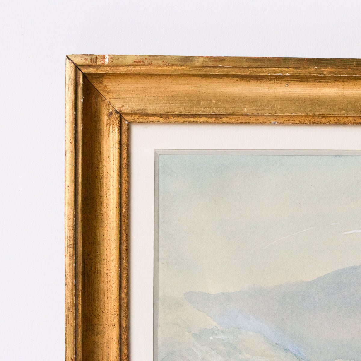 Landscape With Distant Mountains Watercolor Painting - elsie green - Art