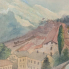 Landscape With Distant Mountains Watercolor Painting - elsie green - Art