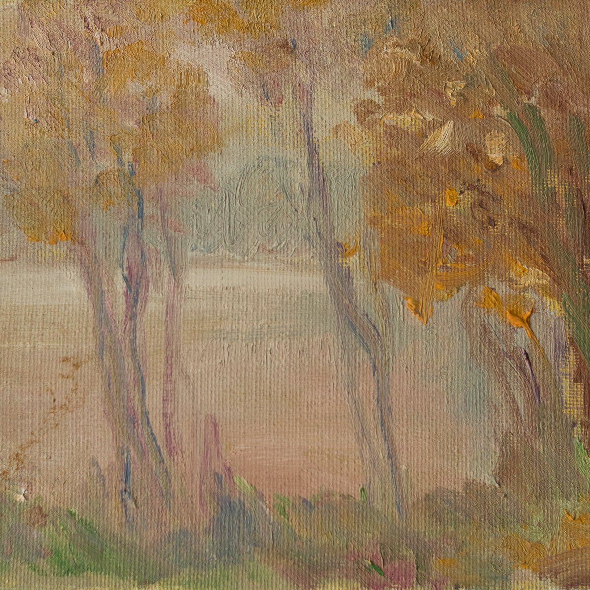 Landscape With Fall Leaves Oil Painting - elsie green - Art