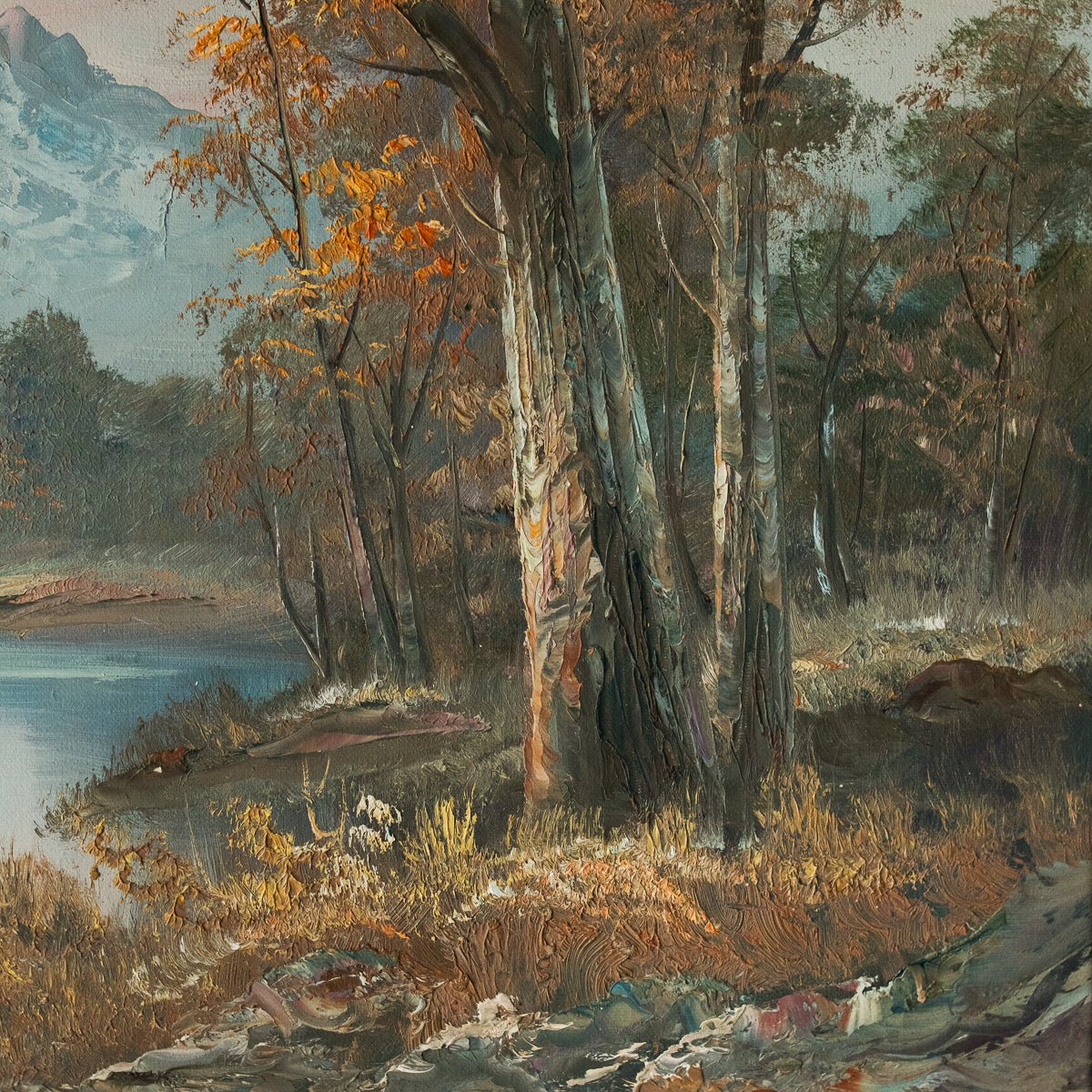 Landscape With Fall Leaves Oil Painting - elsie green - Art