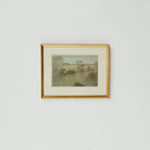 Landscape with Foggy Meadow Watercolor Painting - elsie green - art