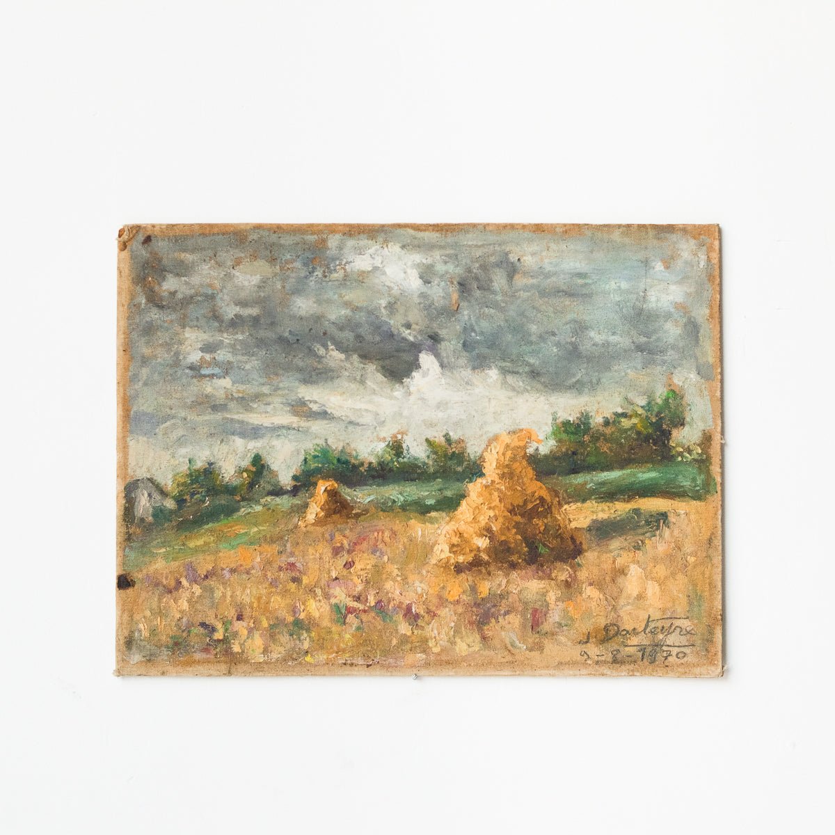 Landscape With Haystacks | Dated 1970 - elsie green - Art
