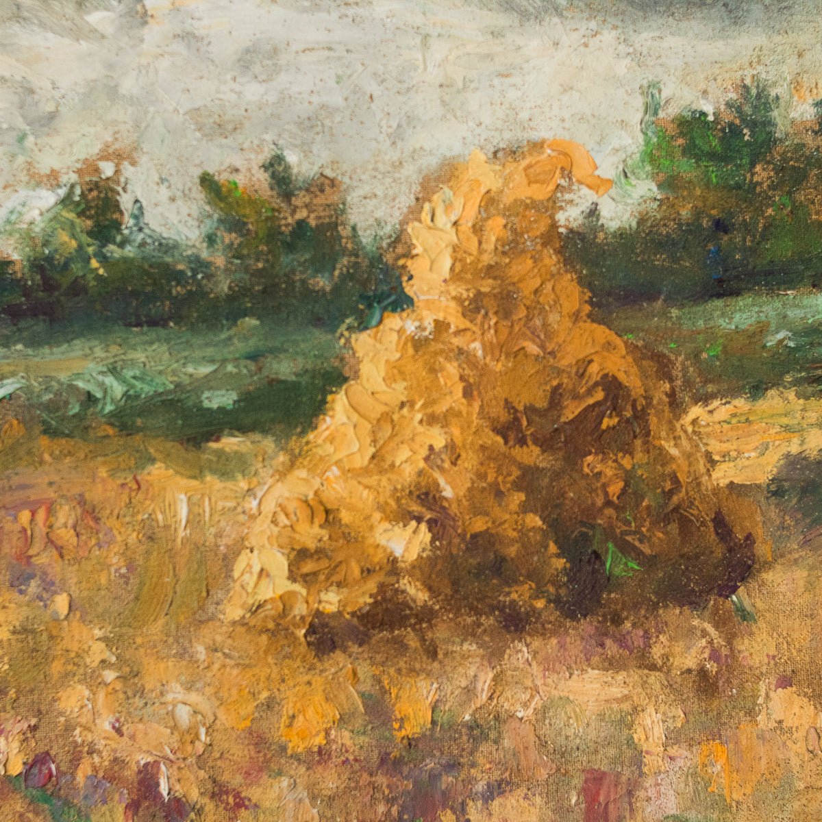 Landscape With Haystacks | Dated 1970 - elsie green - Art