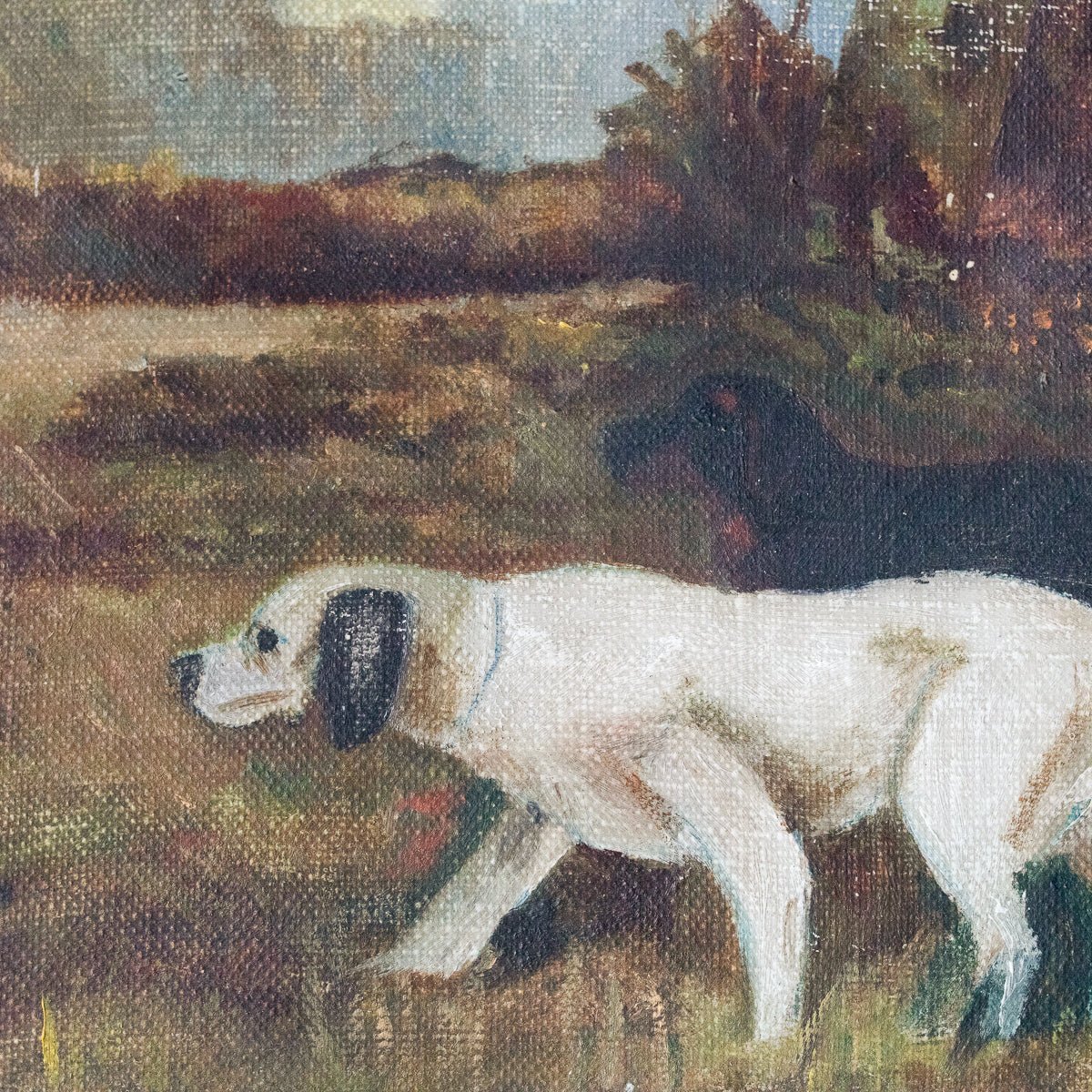 Landscape with Hunting Dog Oil Painting - elsie green - art
