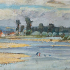 Landscape with Rocky Shoreline and French Flag Oil Painting - elsie green - art