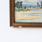 Landscape with Rocky Shoreline and French Flag Oil Painting - elsie green - art