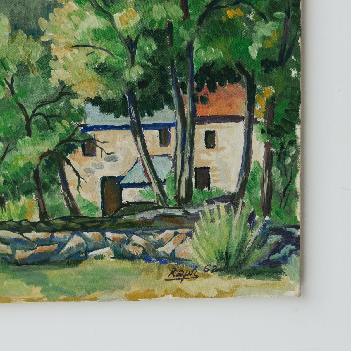 Landscape with Rolling Grass Oil Painting | Dated 1962 - elsie green - art