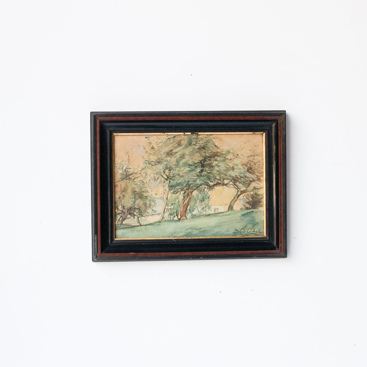 Landscape With Rolling Grass Watercolor Painting - elsie green - Art