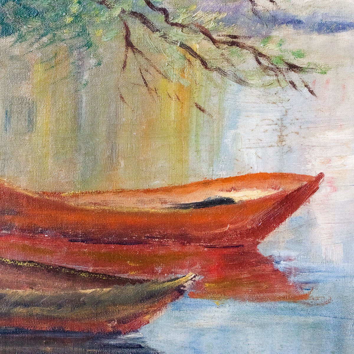 Landscape With Small Boats Oil Painting - elsie green - Art