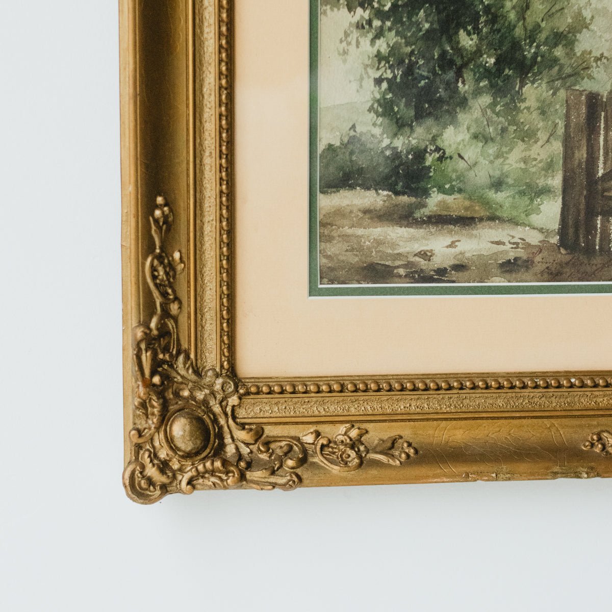 Landscape with Tall Tree Watercolor Painting - elsie green - art