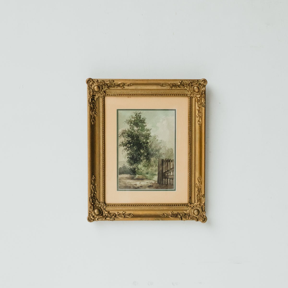 Landscape with Tall Tree Watercolor Painting - elsie green - art