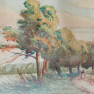Landscape with Windblown Trees Watercolor Painting - elsie green - art