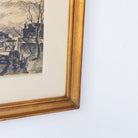 Landscape with Winding Road Drawing | Dated 1954 - elsie green - art