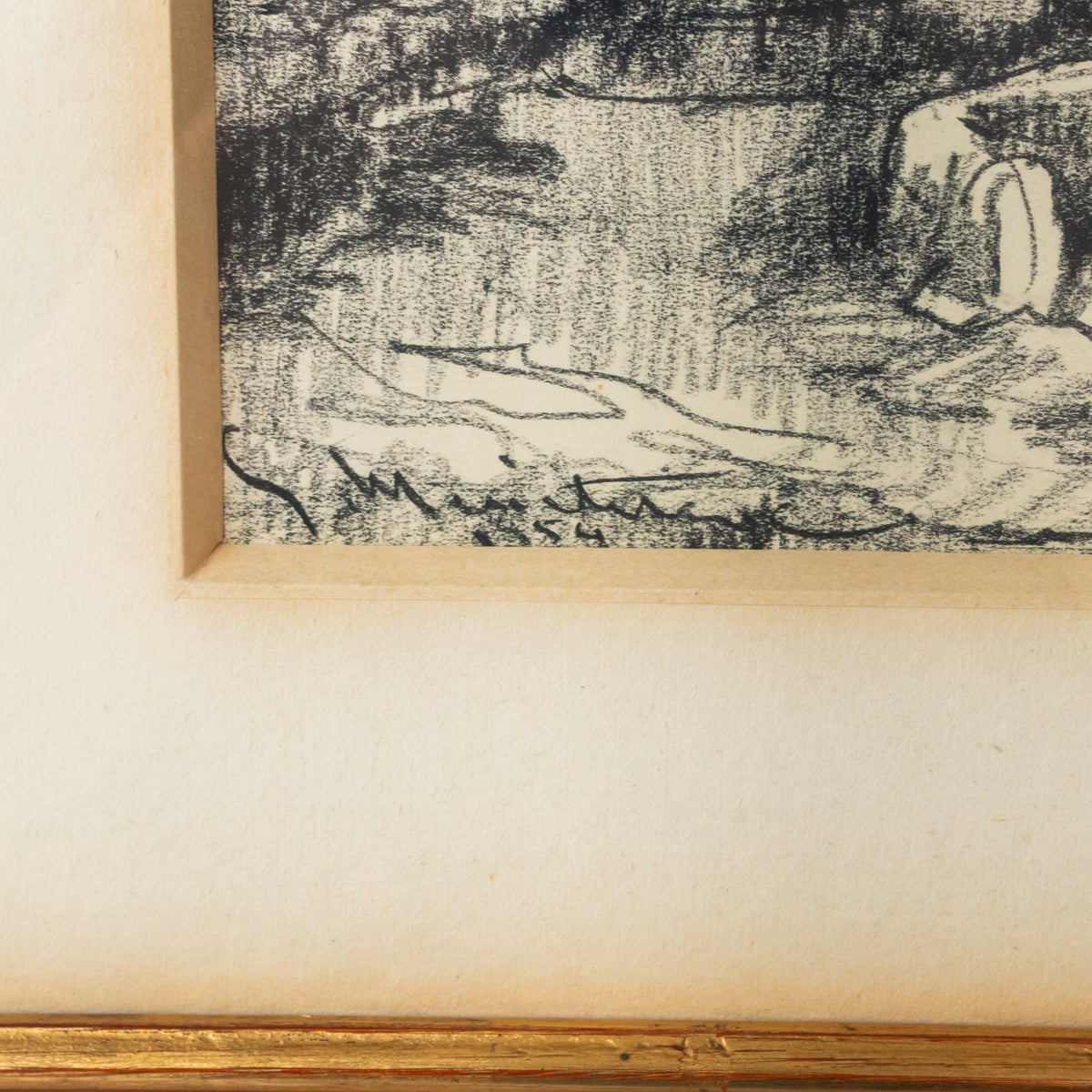 Landscape with Winding Wall Drawing | Dated 1954 - elsie green - art