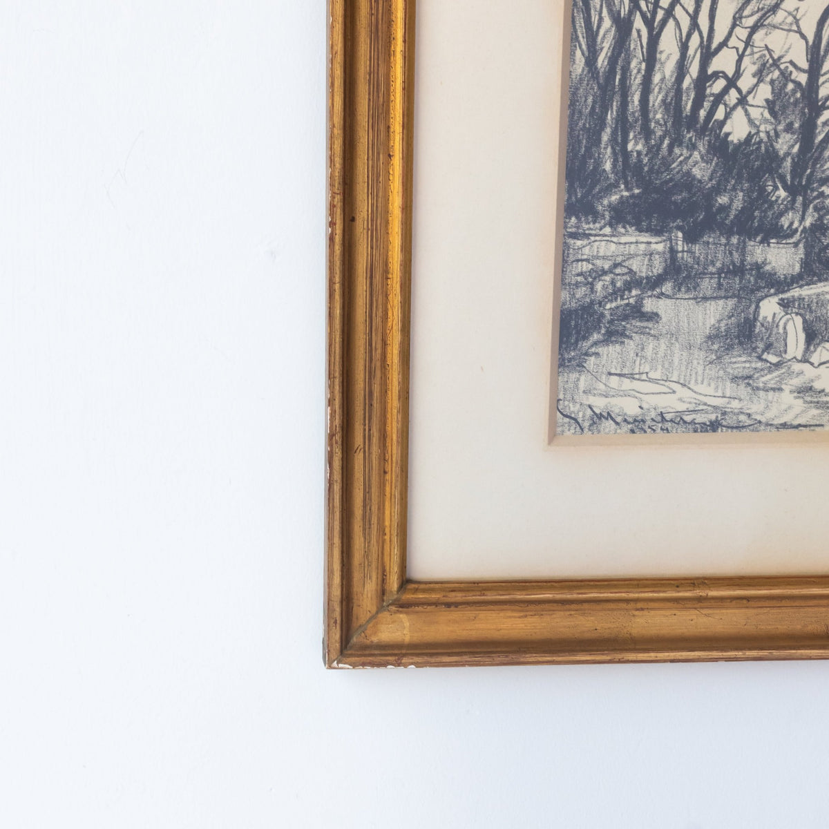 Landscape with Winding Wall Drawing | Dated 1954 - elsie green - art
