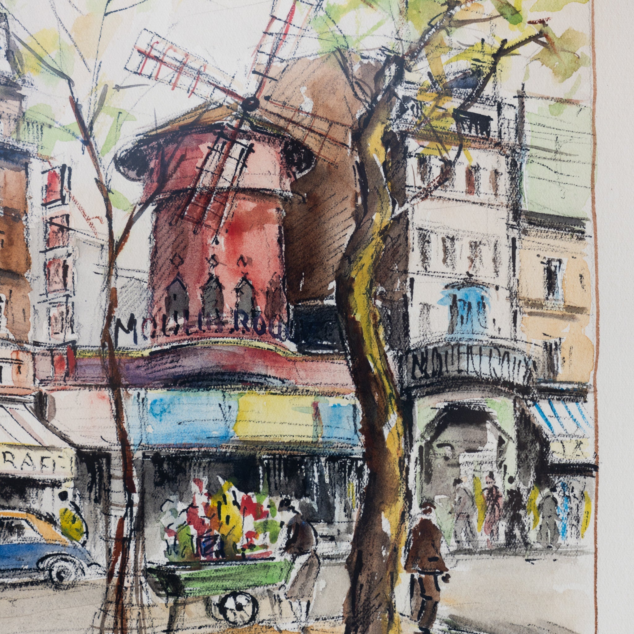 Le Moulin Rouge Paris Watercolor Painting - elsie green - art