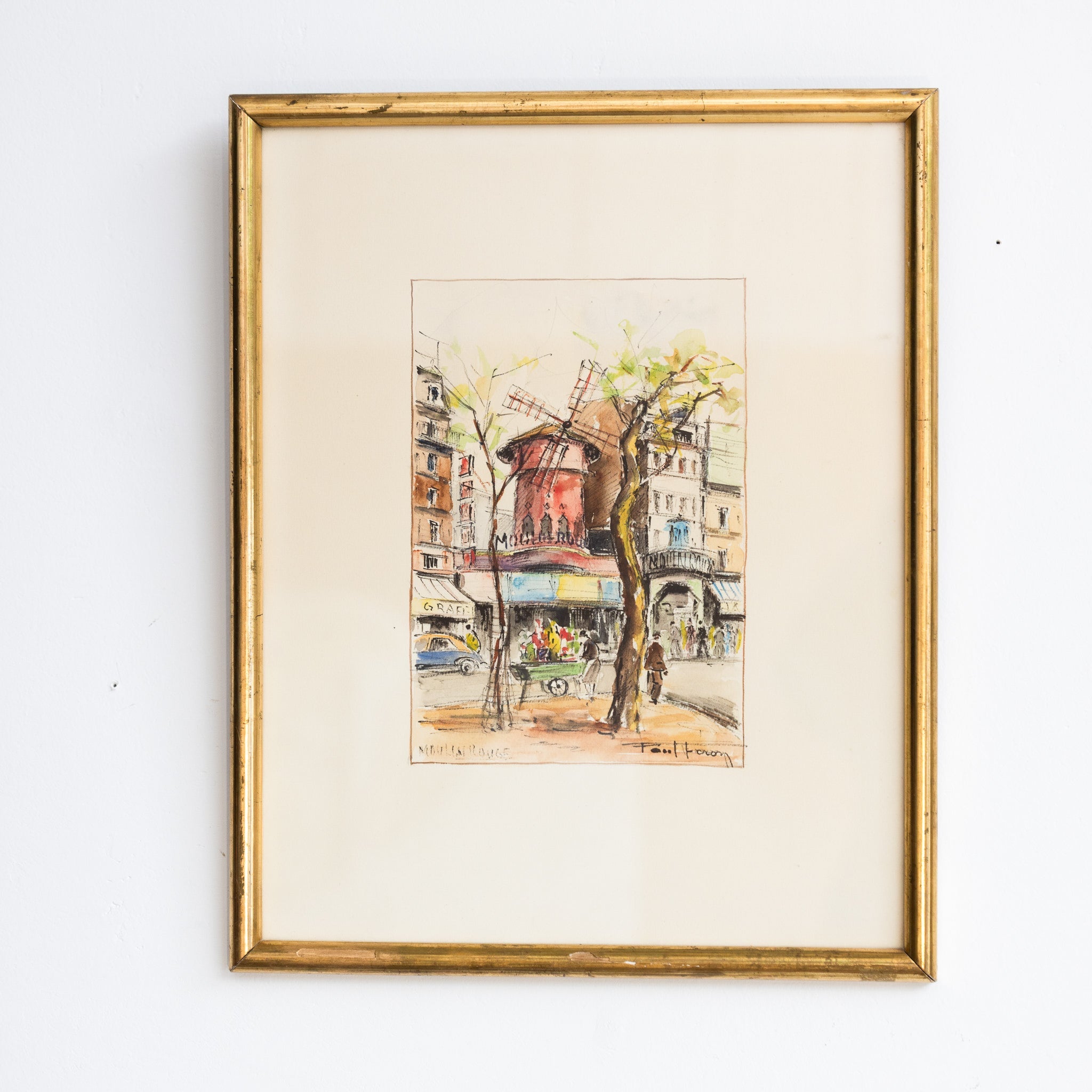 Le Moulin Rouge Paris Watercolor Painting - elsie green - art