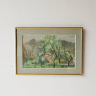 Le Petit Village de Bourgogne Watercolor Painting - elsie green - art