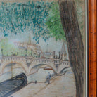 Le Rive Seine Paris Drawing - elsie green - art