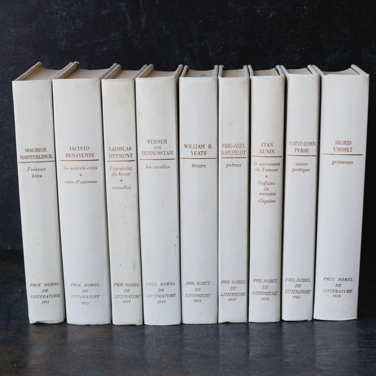 Leather Bound Nobel Prize for Literature Volume - elsie green - Decor